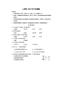 上海市2025年中考真题（扫描版）化学试题
