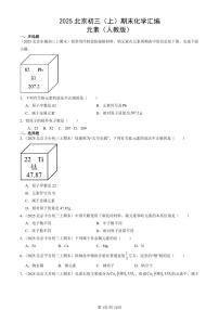 2025北京初三（上）期末化学汇编：元素（人教版） 有答案解析