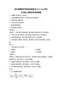 四川省绵阳市平武县四校联考2025-2026学年九年级上学期开学考试化学试卷（解析版）