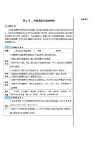 化学九年级上册（2024）二氧化碳的实验室制法表格教案