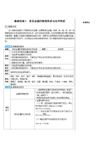化学九年级上册（2024）常见金属的物理性质和化学性质表格教学设计