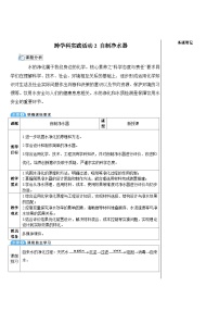 初中化学沪教版（2024）九年级上册（2024）自制净水器表格教案