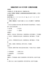 河南省开封市2025年中考第一次模拟考试化学试题（解析版）