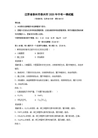 江苏省泰州市泰兴市2025年中考一模化学试卷（解析版）