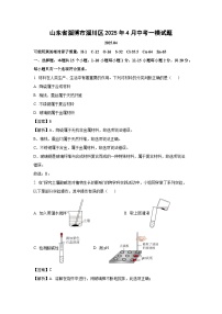 山东省淄博市淄川区2025年4月中考一模化学试卷（解析版）