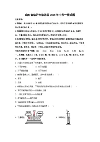 山东省临沂市临沭县2025年中考化学一模试题（学生版）