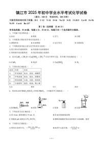 2025年江苏省镇江市中考化学真题试卷（含答案解析）