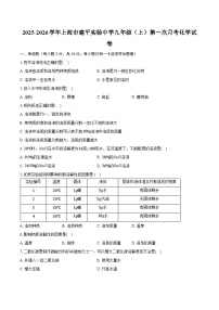 2025-2026学年上海市建平实验中学九年级（上）第一次月考化学试卷（含答案）