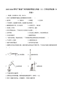 2025-2026学年广东省广州外国语学校九年级（上）月考化学试卷（9月份）-自定义类型