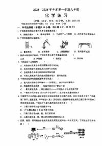 江苏省南京师范大学附属中学树人学校2025-2026学年九年级上学期月考化学试卷