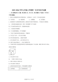 安徽省合肥市2025~2026学年九年级上册第一次月考化学试题（含答案）