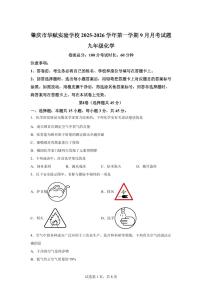广东省肇庆市华赋实验学校2025~2026学年九年级上册（9月）月考化学试题（含答案）