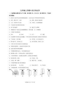 河南省信阳市浉河区2025~2026学年九年级上册（9月）月考化学试题（含答案）