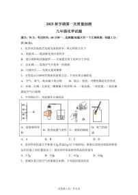 江苏省盐城市东台市第五教育联盟2025~2026学年九年级上册（9月）月考化学试题（含答案）