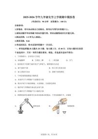 九年级化学上册期中模拟试题（广西专用 新教材人教版）含答案
