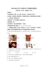 九年级化学上册期中模拟试题（河南专用 新教材人教版）含答案