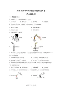 四川省绵阳市涪城区2025~2026学年九年级上册（10月）月考化学试题（含答案）