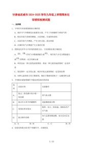 甘肃省武威市2024_2025学年九年级（上）期末化学模拟试卷 [附答案]