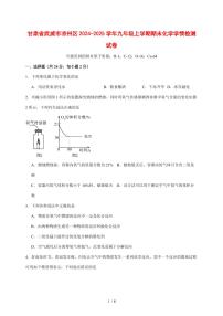 甘肃省武威市凉州区2024_2025学年九年级（上）期末化学试卷 [附答案]