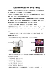 山东省济南市商河县2025年中考一模化学试题（学生版）