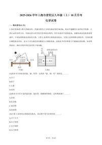 2025-2026学年上海市普陀区九年级（上）月考化学试卷（10月份）（含答案）