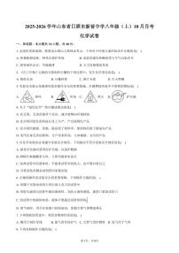 2025-2026学年山东省日照市新营中学八年级（上）月考化学试卷（10月份）（含答案）
