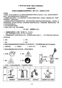 广东省广州中学2025-2026学年九年级上学期10月阶段性测试化学试卷（月考）