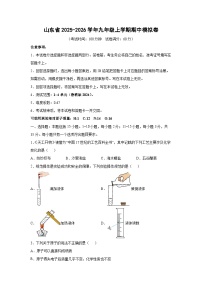 山东省2025-2026学年九年级上学期期中模拟卷化学试卷（学生版）