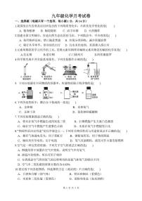 河南省驻马店市第二初级中学2025-2026学年九年级上学期10月月考化学试题