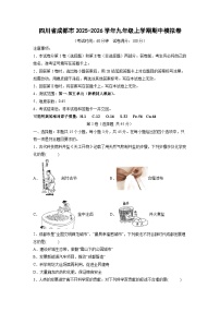 四川省成都市2025-2026学年九年级上学期期中模拟卷化学试卷（学生版）