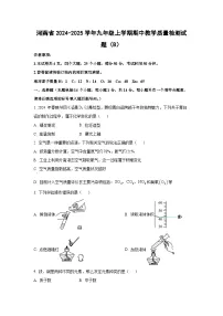 河南省2024-2025学年九年级上学期期中教学质量检测（B）化学试卷（学生版）