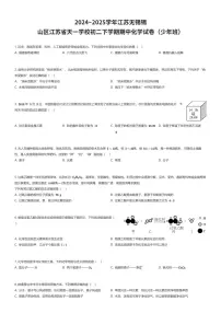 2024~2025学年江苏无锡锡山区江苏省天一学校初二下学期期中化学试卷（少年班）（有答案解析）