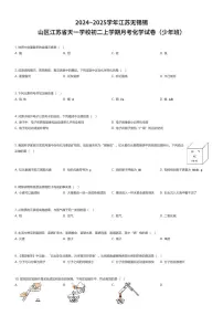 2024~2025学年江苏无锡锡山区江苏省天一学校初二上学期月考化学试卷（少年班）（有答案解析）