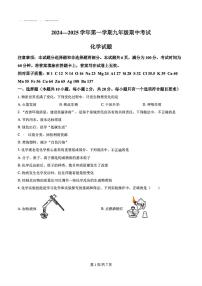 2024-2025年济南市天桥区九年级化学上学期期中考试试卷及其答案