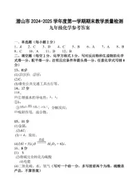 安徽省安庆市潜山市2024-2025学年九年级上学期1月期末考试化学试题答案