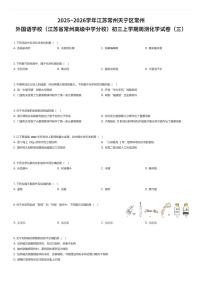 2025~2026学年江苏常州天宁区常州外国语学校（江苏省常州高级中学分校）初三上学期周测化学试卷（三）（有答案解析）