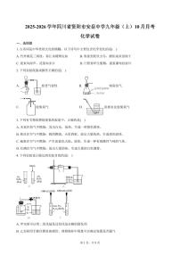2025-2026学年四川省资阳市安岳中学九年级（上）10月月考化学试卷（含答案）