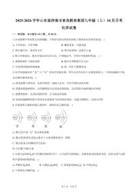 2025-2026学年山东省济南市育英教育集团九年级（上）10月月考化学试卷（含答案）