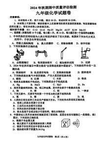 南阳市2024-2025学年九年级上学期期中化学试题及参考答案