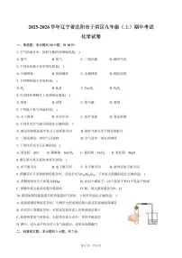 2025-2026学年辽宁省沈阳市于洪区九年级（上）期中化学试卷（含答案）