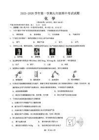 海南省海口市2025-2026学年九年级上学期期中考试化学试题