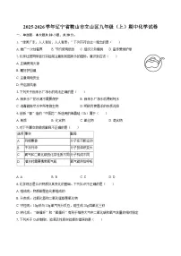 2025-2026学年辽宁省鞍山市立山区九年级（上）期中化学试卷-自定义类型