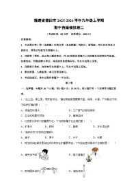 福建省莆田市2025-2026学年九年级上学期期中自编模拟卷二化学试卷（学生版）