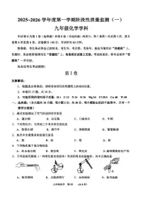 天津市南开区2025-2026学年九年级上学期期中考试化学试卷