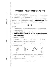 天津市河东区二片区2025-2026学年九年级上学期期中考试化学试卷