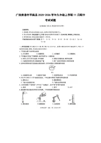 广西贵港市平南县2025-2026学年九年级上学期11月期中考试（扫描版）化学试卷