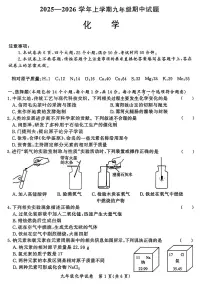 2025—2026学年郑州九校联考-九年级上册期中阶段性测试-化学试卷（含答案）