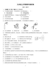 四川省资阳市2025-2026学年九年级上学期11月期中化学试题