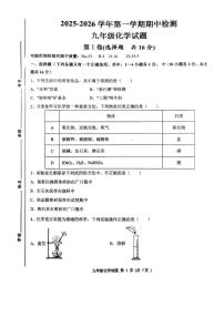 山东省济宁市邹城市2025-2026学年九年级上学期期中检测化学试题