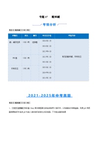 专题07 酸和碱（江西专用）-【好题汇编】5年（2021-2025）中考1年模拟化学真题分类汇编习题+答案